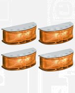 Hella HD LED Supplementary Side Direction Indicator or Cab Marker - Amber Illuminated, Polished S/S Housing (Pack of 4) (2027PBULK)
