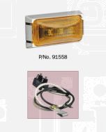 Narva 91558 12 Volt L.E.D External Cabin Lamp (Amber) with Chrome Mounting Base