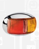 Narva 91605C 9-33 Volt L.E.D Side Marker Lamp (Red / Amber) with Oval Chrome Deflector Base and 0.5m Cable