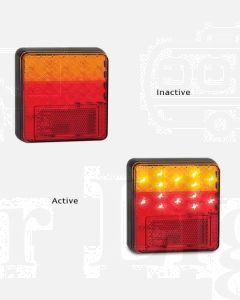 LED Autolamps 100ARM Stop/Tail/Indicator & Reflector Combination Lamp (Single Blister)