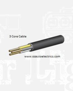 Narva 5833-100WYB White, Yellow & Brown 3 Core Cable 3mm (100m Roll)