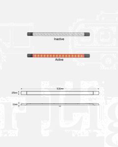 LED Autolamps 530RC12B LED Stop Tail Lamp 530mm 12V