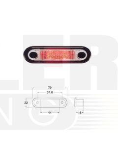 Hella LED Rear Position / Outline Lamp - Red Illuminated (Pack of 4) (2308BULK)