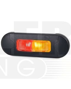 Hella LED Side Marker Lamp Amber/Red 12/24V Flush Mount 500mm Cable