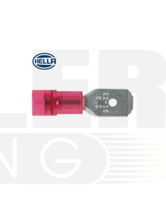 Hella 8509 PC Insulated Male Blade Terminals - Red (Pack of 100) (8509)