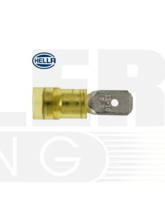 Hella PC Insulated Male Blade Terminals - Yellow (Pack of 100) (8519)
