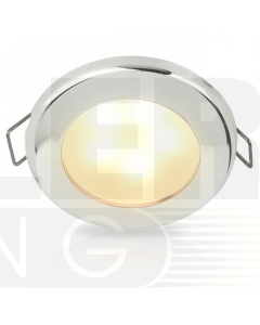 Hella 2JA958109621 EuroLED 75 Down Lights Spring Clip mount  Stainless Steel Rims - 24V DC (Warm White Light)