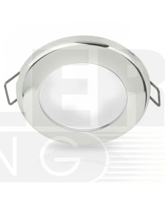 Hella 2JA958110521 EuroLED 75 Down Lights Spring Cilp Mount Stainless Steel Rims - 12V DC (White Light)