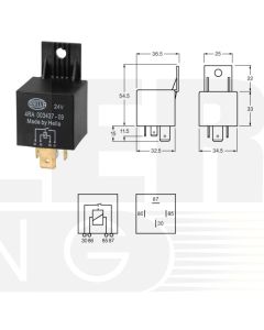 Hella 3085 High Capacity Normally Open Relay 4 Pin 24V DC