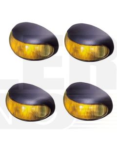 Hella 2026BULK Pack of 4 Amber Illuminated DuraLed Cab Marker or Supplementary Side Direction Indicator