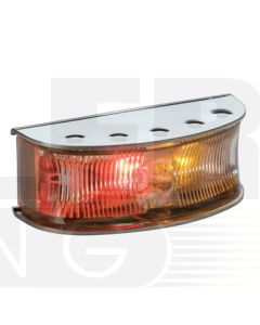 Hella HD LED Side Marker - Red / Amber Illuminated, Polished S/S Housing (2058P)