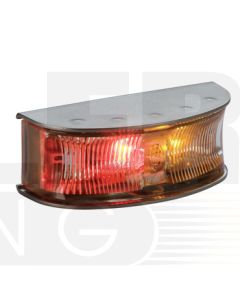 Hella 2058 LED Side Marker Red / Amber Illuminated, Satin S/S Housing