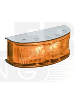 Hella HD LED Supplementary Side Direction Indicator or Cab Marker - Amber Illuminated, Polished S/S Housing (2027P)