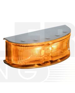 Hella HD LED Supplementary Side Direction Indicator or Cab Marker - Amber Illuminated, Satin S/S Housing (Pack of 4) (2027BULK)