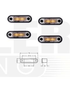 Hella LED Cab Marker Amber Illuminated (Pack of 4) (2057BULK) 