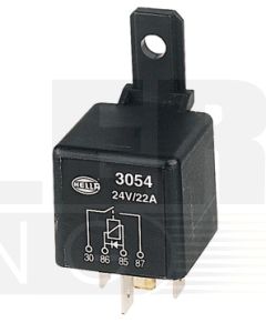 Hella 3054 24V 4 Pin Normally Open Mini Relay - Diode (22A)