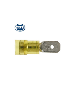 Hella PC Insulated Male Blade Terminals - Yellow (Pack of 100) (8519)
