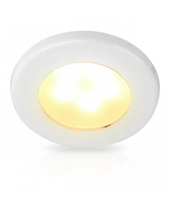 Hella 2JA958109011 EuroLED® 75 Down Lights Screw mount  White Plastic Rims - 12V DC (Warm White Light)