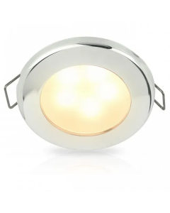 Hella 2JA958109521 EuroLED 75 Down Lights Spring Clip Mount Stainless Steel Rims - 12V DC (Warm White Light)