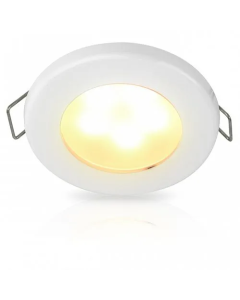 Hella 2JA958109611 EuroLED 75 Down Lights Spring Clip mount White Plastic Rims - 24V DC (Warm White Light)