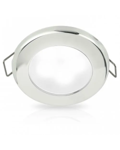 Hella 2JA958110521 EuroLED 75 Down Lights Spring Cilp Mount Stainless Steel Rims - 12V DC (White Light)
