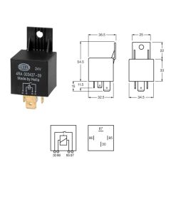 Hella 3085 High Capacity Normally Open Relay 4 Pin 24V DC