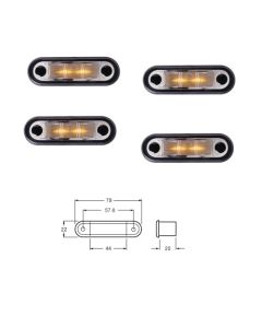 Hella LED Cab Marker Amber Illuminated (Pack of 4) (2057BULK) 